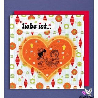 quadratische Comic Adventskalenderkarte Liebe istVI  