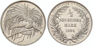 B448 J. 704 Neuguinea 1/2 Mark 1894