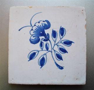 Delfter Fliese Blumenmotiv blaue Blume Nr. 15