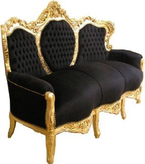 Prunkvolles Barock Sofa Schwarz/Gold   Unikat Sofa   Möbel Barock