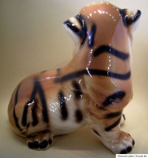 große alte Keramik Figur Tiger Baby 31,5cm