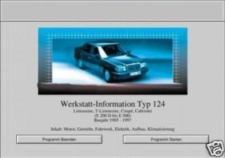W124 Original WIS CD Werkstatthandbuch Mercedes W124 200  E500 Limo