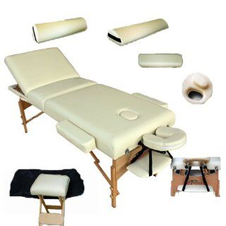 Massageliege Premium Farbe beige 10cm reine Polsterung +Set4 inkl. 2