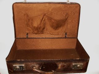 alter Koffer Reisekoffer antik braun Leder Vintage Lederkoffer