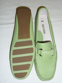 Laura Milani Damen Schuhe Mokassins Leder hell grün Gr. 41 NEU