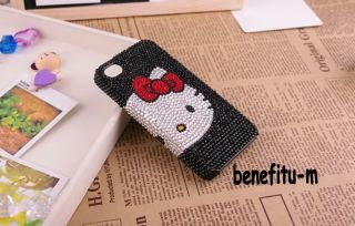 Iphone 4S/4 Hello Kitty bling bling Pearl Crystal case cover