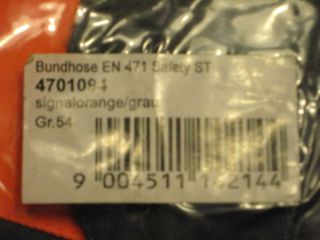 Bundhose von Litz   Bundhose orange/Grau EN 471 Gr. 54