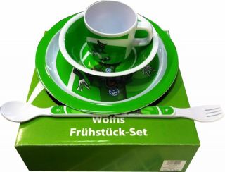 400022 TIP VfL Wolfsburg Frühstücksset Set 5teilig Wölfi Kinder