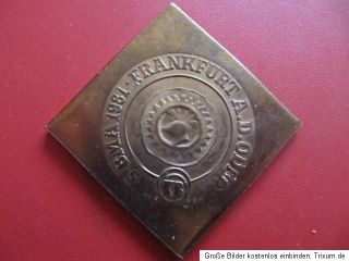 DDR eine Medaille Kupfer Dm ca. 50mm E.BMA 1981   Frankfurt/Oder