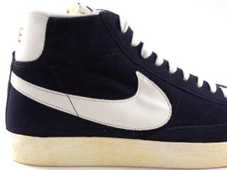Nike Blazer High Vintage Navy Blue Suede/Gridiron/White Retro Walking