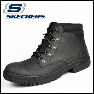 SKECHERS Denton Romolo Herren Boots Leder Stiefel Black 62971/BLK