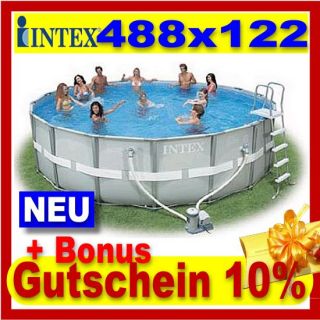 INTEX Stahlrohr Becken Pool 488 x 122 cm Schwimmbecken