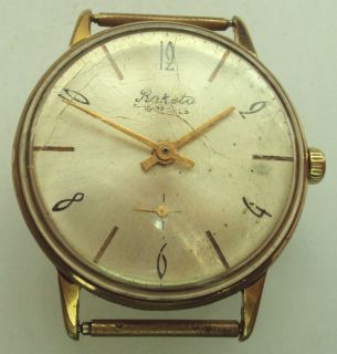 RARE MECHANICAL 16 JEWELS 2603 SOVIET GOLDPLATED WRISTWATCH RAKETA