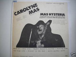 CAROLYNE MAS MAS HYSTERIA  LIMITED EDIT. VINYL LP L502