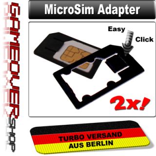 2x MicroSim Adapter Halterung für Karte Card Micro Sim / click