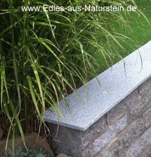 Mauerabdeckung Naturstein grau/ Granit Abdeckung Abdeckplatte Mauer