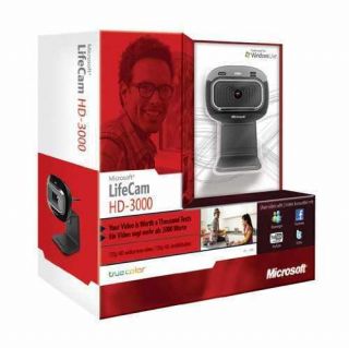 Microsoft LifeCam HD 3000   Webcam Schwarz USB 2.0 1280 x 720 Pixel