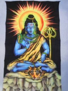 Airbrush Wandbild Wandbehang Tuch Shiva Dreizack Gott Indien Bild