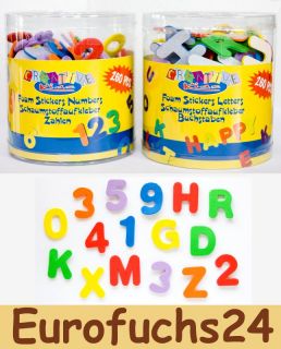 520 Moosgummi Aufkleber Sticker Buchstaben Zahlen
