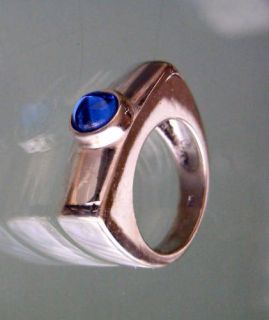 Designer Ring 925 Silber mit blauem Stein