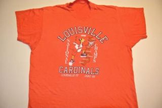 vintage 1986 paper thin louisville cardinals 50/50 very soft t shirt t
