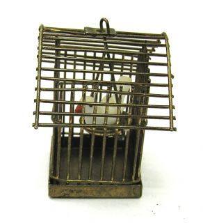 Miniatur für den Setzkasten oder Puppenstubenzubehör Vogelkäfig mit