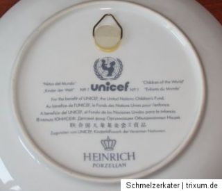 Heinrich Villeroy & Boch Sammel Wand  Teller Unicef  Kinder der Welt