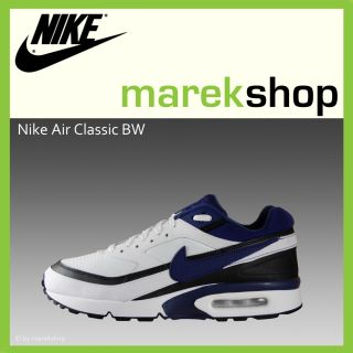 Nike Air Max Classic Bw Textile Schuhe Gr 41 weiss blau Sneaker 358797