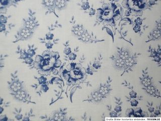 Antikes Bauernstoff Blaue Blumen   Meterware 128 cm / 50 cm UNBENUTZT