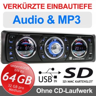 FM Autoradio TRISENS OHNE CD, USB+SD64GB  WMA 4x60W Aux IN Datum
