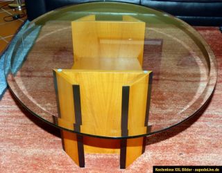 Couchtisch Tisch modern Buche Glas Glastisch oval #####