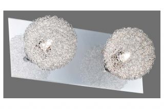 Trio Deckenleuchte Deckenlampe, Chrom, Kugel Aluminiumgeflecht ~ 85 cm
