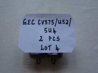 Pair of U52 5U4G CV575 tubes Leak Kalee western electric amplifiers