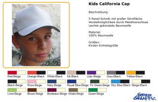 Serie Graffic Kids California Cap Kinder Kappe Mütze