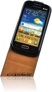 Premium Flip Handy Tasche rot Samsung S7562 Galaxy S Duos Case Cover