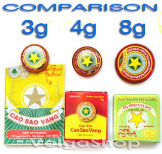 12 Boxes x 8 Grams   Vietnam Golden Star Balm   Natural Remedy