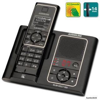 Audioline Slim DECT 580 Schnurloses Telefon mit digitalem