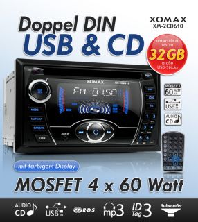 2DIN CD  WMA RDS Autoradio ID3 TAG USB AUX in 4x60W