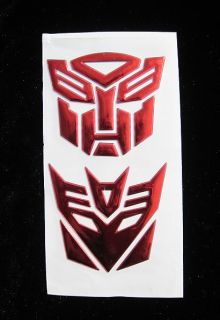 Auto Aufkleber Chrom Emblem Transformers Rot 3D