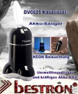 Bestron DVC625 Kabelloser Akku Sauger Neon 4 Farben