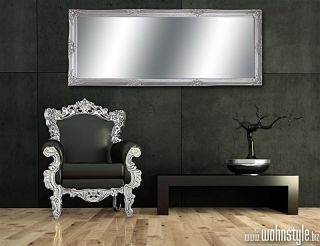 Spiegel Wandspiegel SANDY Barock silber 185 x 69,5 cm