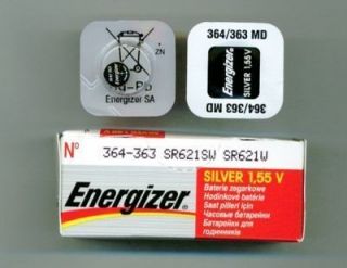 2x 364 363 Uhrbatterien Energizer Silber LR621 SR621SW