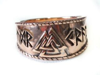 Wotansknoten Valknut Runen Ring Bronze Daumenring