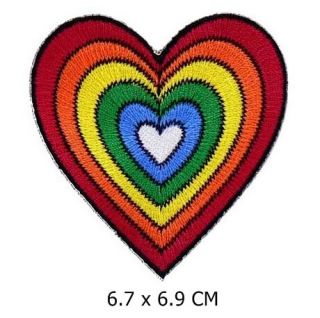 BP033 Regenbogen Herz Love,Hippie 60s,Aufbügler, PATCH