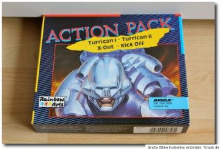 Action PackTurrican I & II/ X Out / Kick Off  AMIGA Spiel/OVP/Boxed