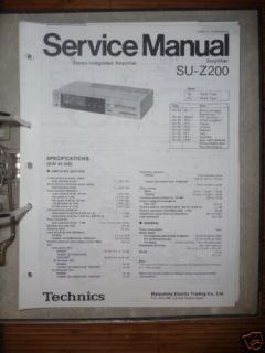 Service Manual Technics SU Z200 Amplifier,ORIGINAL