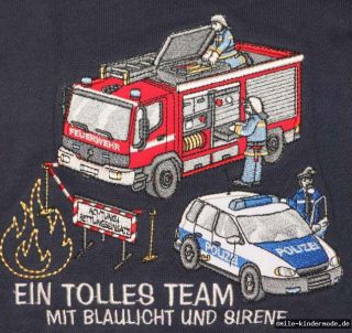 Salt & and Pepper Pullover Langarmshirt Polizei Feuerwehr Auto NEU H