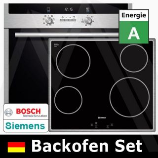 Backofen Set Siemens Einbau Backherd+Bosch Ceranfeld Glaskeramik