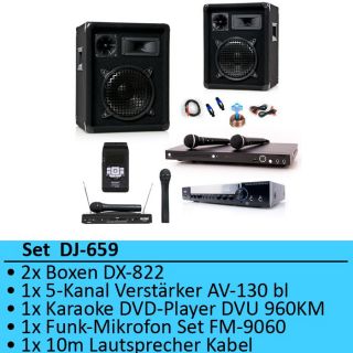 600W DVD Karaoke Partyanlage Boxen Verstärker DJ 659