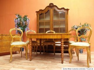 Biedermeier Esszimmer Esstisch mir 5 Stühlen Restaurierungsbedürftig